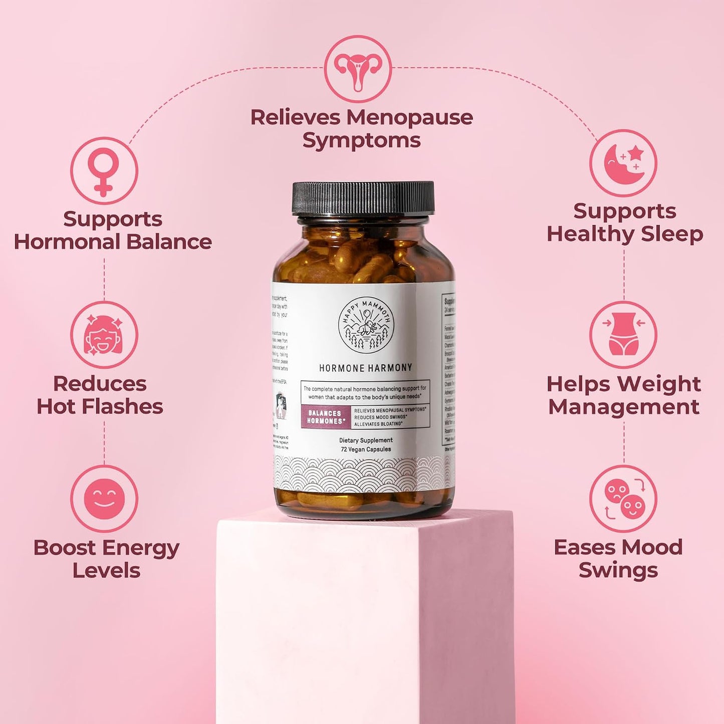 Hormone Harmony - Natural Hormonal Balance & Menopause Support (72 Capsules) Happy Mammoth
