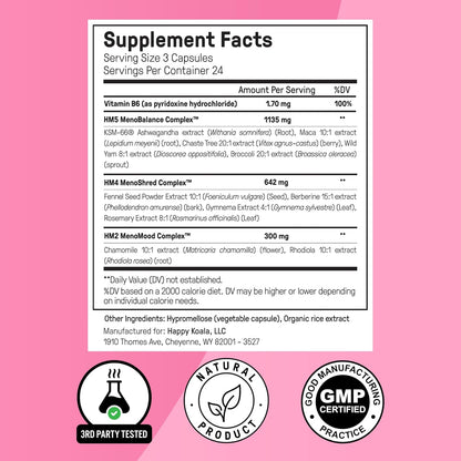 Hormone Harmony - Natural Hormonal Balance & Menopause Support (72 Capsules) Happy Mammoth